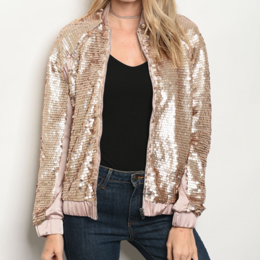 SEQUINS BOMBER JACKET - Picture 2 of 3